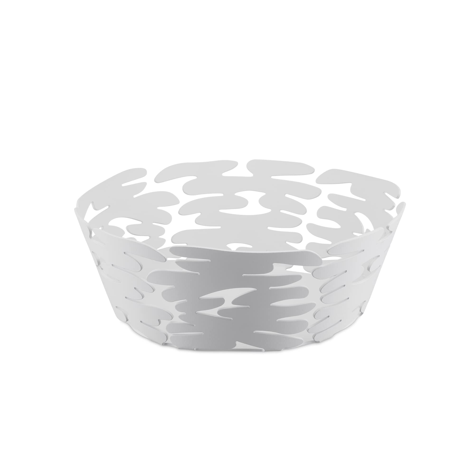 Alessi BM10/18 W Barket Round Basket, Alloy Steel, White