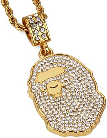 MADY Hip Hop Rapper Necklace 14K Gold Plated Cartoon 316L Stainless Steel Pendant