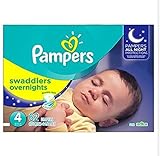 Pampers Swaddlers Overnights Diapers,Soft,comfort of our softest diaper ,Size 4, 62 Count New