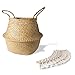 Mkono Seagrass Plant Basket Indoor Planter Decorative Flower Pot Cover Up to 12 Inch Pot, 1 Pack, Large