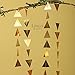 Ling's moment Gold Triangle Bunting Garland Geometric Banner Gilded Triangle Garland, Tribal Trend for Nursery, Mantel, Bridal Shower, Birthday, Christmas, 2-Sided Gold Metallic Cardstock,10 Feet