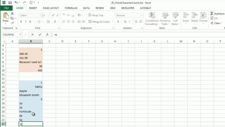 How To Check Character Count In Excel