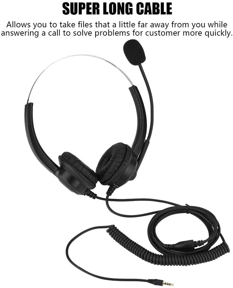 Corded HandsFree Call Center Noise Cancelling Corded Binaural Headset
