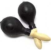 Performance Plus LP288 Latin Rhythm Black Maracas with Hard Rock Wood Handles
