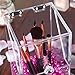 Putwo Clear Acrylic Makeup Organizer with Glossy Rosy Pearl - Small