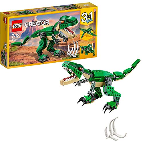 LEGO Creator Dinosaurier, 3in1 Spielzeug-Modell zum Bauen von T-Rex, Triceratops und Pterodactylus-Figuren, Bausteine-Set für Kinder ab 7 Jahren, Geschenk für Jungen und Mädchen 31058