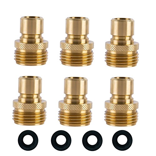 HQMPC Garden Hose Elbow Connector 90 Degree Brass Hose Elbow (2Pcs