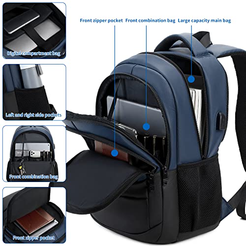 QinVi Travel Laptop Backpack College School Book Bag With USB Charging