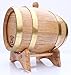1 Liter Whiskey Oak Barrel for Aging – Golden Oak Barrel with Brass Hoops – Aging and Recipes Digital Guide included