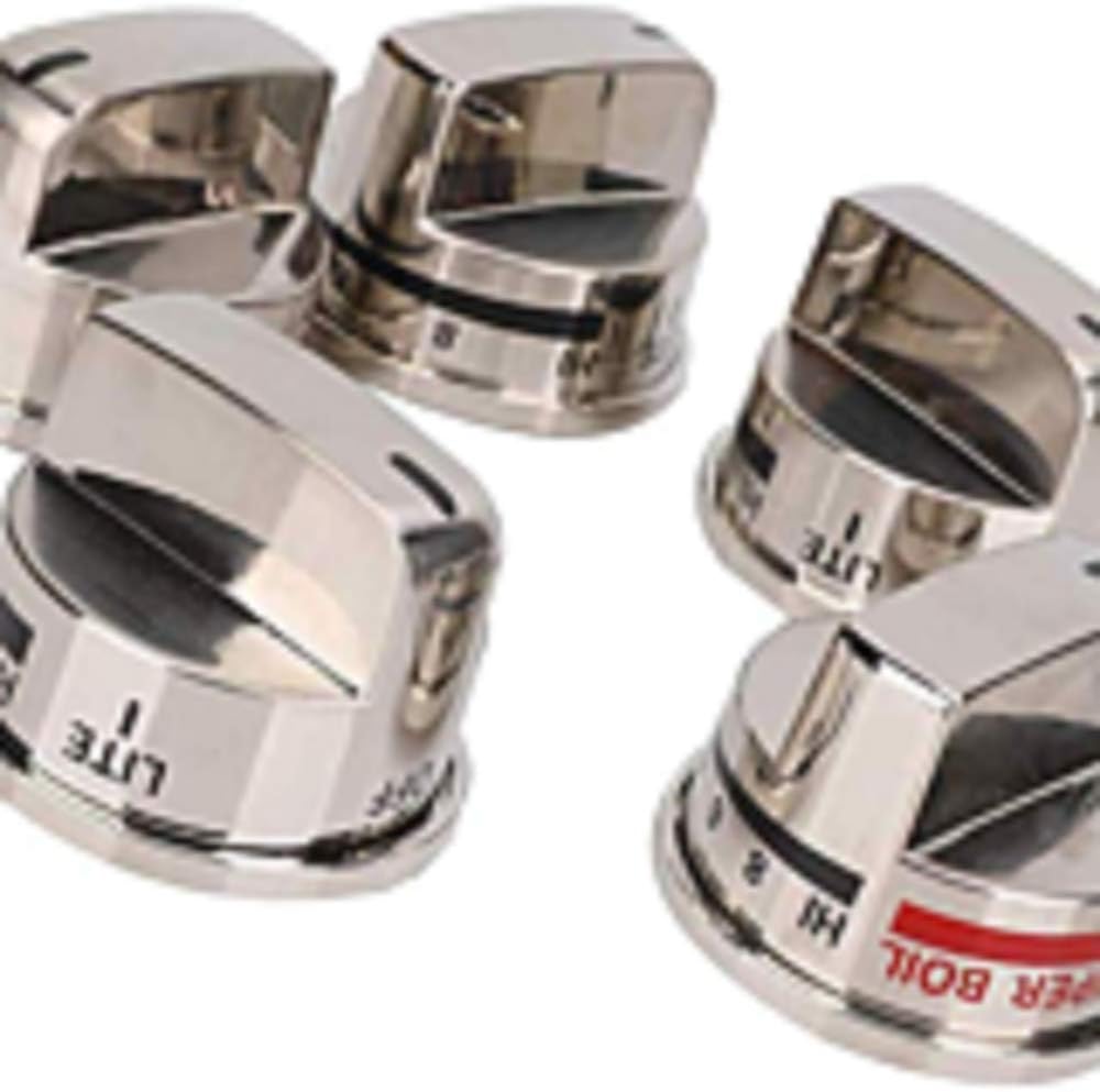 (5 PACK) Burner Knob Kit Compatible With LG Ranges 4 Burner Knobs and 1 for Super Boil EBZ37189611, EBZ37189609