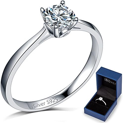 iSilver Classical Solitaire Ring 925 Sterling Silver Wedding Engagement Propose (5)