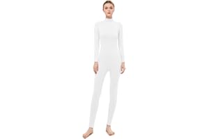 UINASH Women's Turtleneck Jumpsuit Long Sleeve Bodycon Footless Spandex Footed Bodysuit Costume Unitard