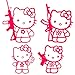 Hello Kitty Gun Rights Sticker 2nd Amendment Sticker 4-Pack - HOT PINK
