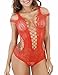 Svuencio Womens Sexy One Piece Teddy Lingerie Beauty Mesh Cutout Bodysuit