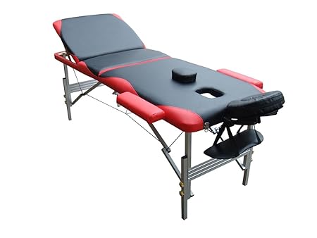 Melko® Profi Massageliege 2, 3 oder 4 Zonen aus Aluminium und Holz, klappbar und höhenverstellbar - inkl. Schutzhülle (3 Zone