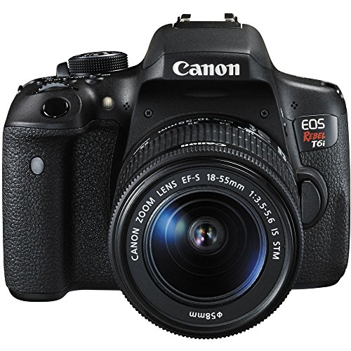 Canon EOS Rebel T6i Digital SLR with EF-S 18-55mm f/3.5-5.6 IS STM Kit Lens and Canon EF-S 55-250mm f/4-5.6 IS STM + Slave Flash + 58mm Wide Angle and Telephoto Lenses + 32GB Deluxe Accessory Bundle
