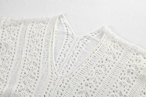 CM-Kid Womens Bikini Cover Up Lace Crochet Beachwear Summer Long Blouse - Thumbnail 4