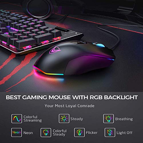PICTEK Gaming Mouse Wired 24,000 DPI RGB Gaming Mice with 17