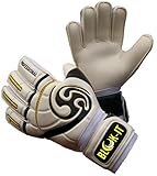 Goalkeeper Gloves - Goalie Gloves to Help You Make the Toughest Saves - Secure and Comfortable Fit With Extra Padding to Reduce the Chance of Injury (White & Black, Size 4 = Youth XS)