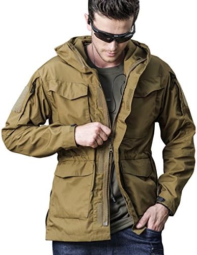 Vanca Mens Army Military Tactical Full-Zip Hooded Outdoor Jacket & Warm Fleece Lined Inner Jacket