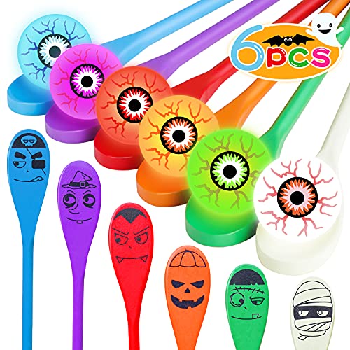 SpringFlower Halloween party game, Spoon eyeballs Race Game Set,6pack