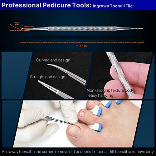 Ingrown Toenail Tool Kit 6PCS, Ingrown Toenail File and Lifter Double