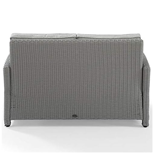 Crosley Bradenton Wicker Patio Loveseat In Gray Beachfront Decor