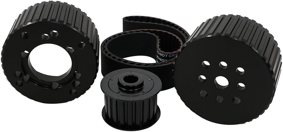 Assault Racing Products 2251KIT-BK Small Block Chevy Black Billet Aluminum Gilmer Belt Drive Pulley Kit Short Water Pump SBC 305 350