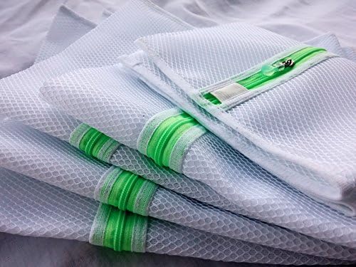 2-Layer Laundry Mesh Bags, Set of 5 (1XL, 2L, 2M), Protect Stockings, Socks, Scarves, Ties, Underwear, Bra, Lingerie, Babies Clothes &amp; Delicate Fabrics in the Washer. Guard your Finest Garments Now!