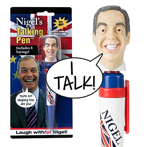 Nigel Farage Talking Novelty Pen – Listen to His Real Voice - 8 of Farage’s Most Memorable Quotes Audio - Funny Gift - Replaceable Batteries Included – Just Click & Listen - Fun for All