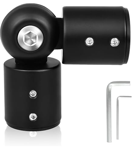 Connecteur D’Angle Pour Tringle à Rideaux – Réglable 90° à 180°, Acier Inoxydable Noir, Pour Baies Vitrées