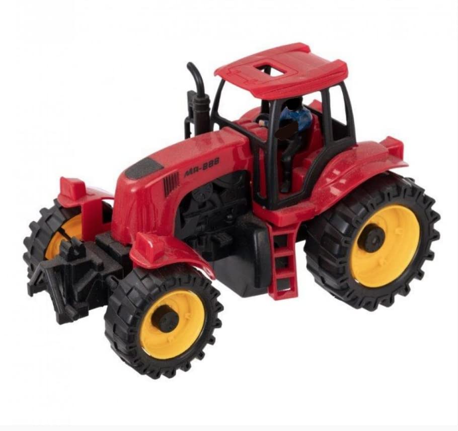Celino® Country Life Friction Powered Farm Tractor With Opening Bonnet Kids Boys Toy (Red)