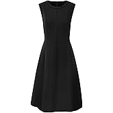 Hobemty Women's Sleeveless Dress A Line Crew Neck Business Work Flare Dresses