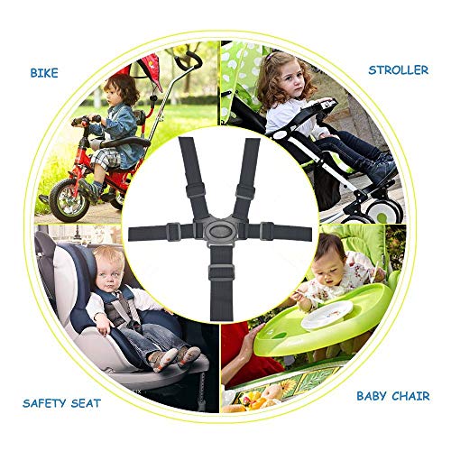 2 Pack 5 Point Harness Baby Seat Belt, Adjustable Harness Baby Safety Belt Strap for Stroller Pushchair Pram Buggy High Chair Baby Harness Safety Harness Strap Belt
