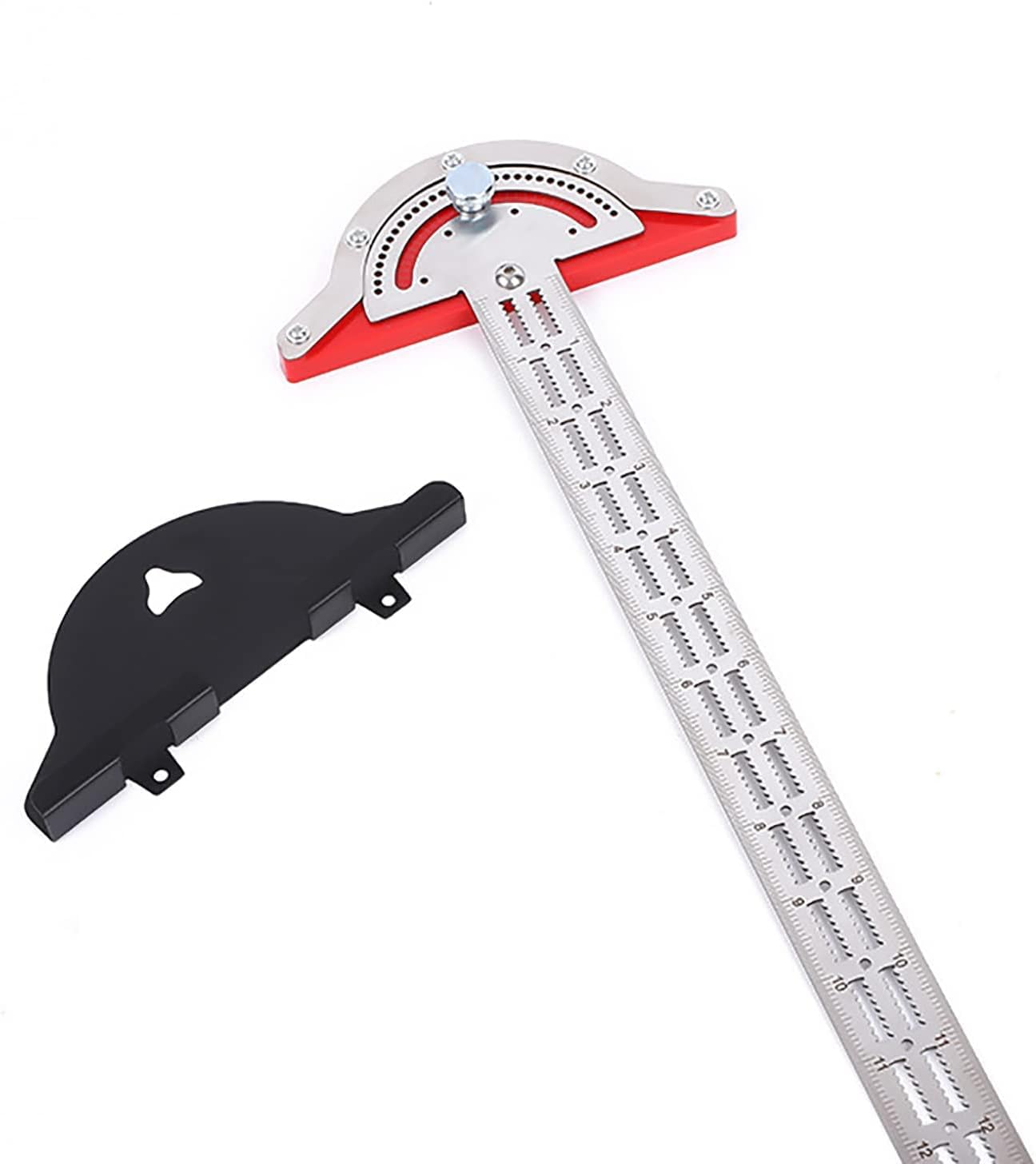 Wood Workers Edge Rule, Marking Ruler with Angle Protractor, Stainless Steel T Ruler Angle Measure Tool(10inch) — image 1