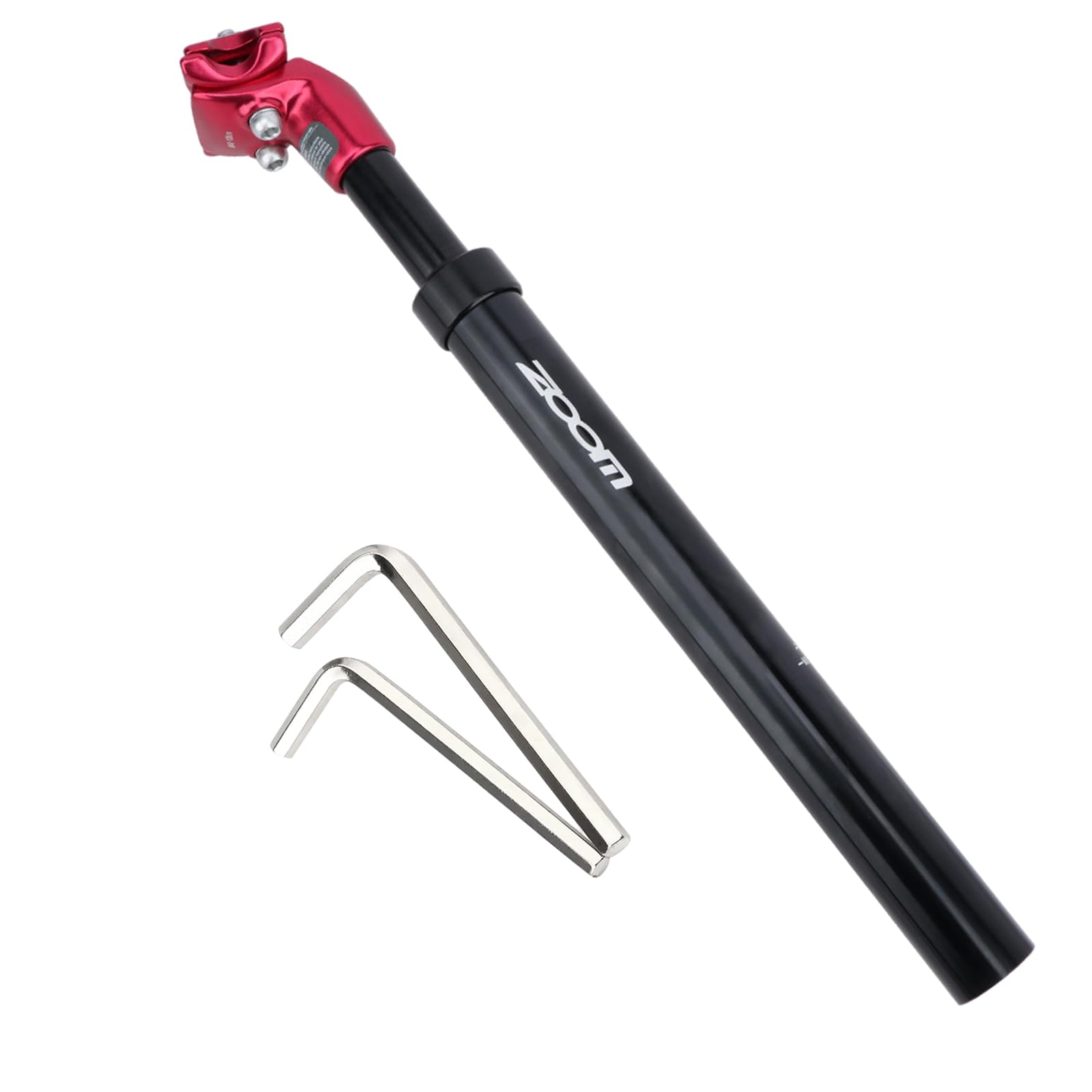 Yongness Seat Post with Spring Suspension, Diameter 27.2 mm, 30.9 mm or 31.6 mm Aluminium Alloy Suspended Seatpost, Length 350 mm for Electric Bike, MTB, Trekking, City Bike (Red 27.2 mm)