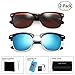 FEIDU Fashion 2 Pairs of Polarized Sunglasses Outdoor Driving Unisex Eyewear (brown/blue, black)
