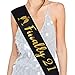 Finally 21 Black Satin Sash - 21th Birthday Sash Finally Legal Sash Drinking Age Birthday Party Favors, Supplies and Decorations