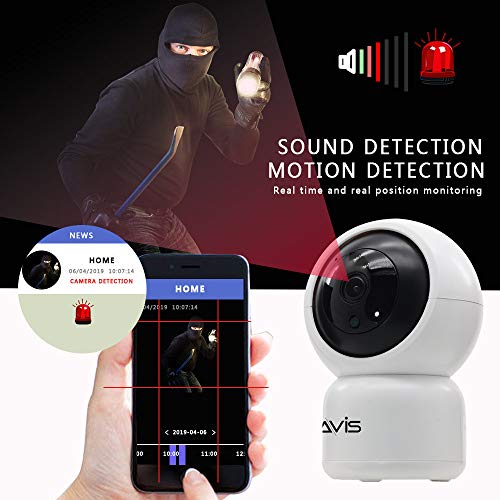 WiFi Security Camera 720P, PT Auto Tracking, Wireless HD, Motion and Sound Detection Cloud Storage, Surveillance CCTV IP Network Cam Systems