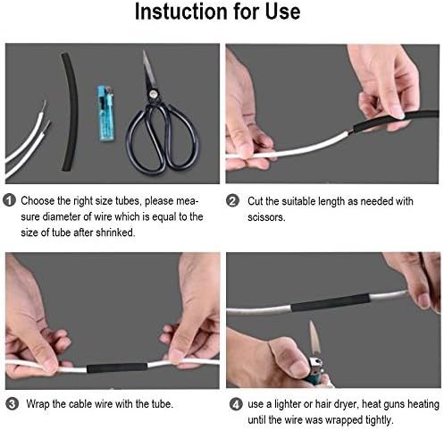 Black Heat Shrink Tubing Kit 3:1 Adhesive Lined 142 pcs. Suitable for Marine Applications. Sleevings in a Clear Plastic Box Total Lenght 8.3 Meter - Image 5