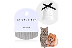 LA PEAU CLAIRE Professional Dog Eye Comb and Cat | Tear Stain Remover for Pets | Round Fine-Tooth Grooming Brush for Gentle Facial Cleansing | Easy Eye Gunk Remover | Includes Bag