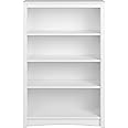 Prepac Sonoma 4-Tier Bookcase 48"H with 3 Adjustable Shelves, White Storage Cabinet, Modern Display Cabinet, Bookshelf with Storage Shelves for Home Office, Living Room, Bedroom Organizer