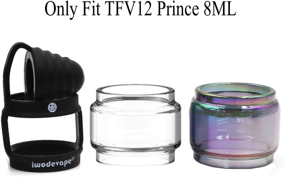 CENGLORY 3PCS Silicone Anti Slip Band Rings TFV12 Prince Clear Rainbow Bulb Glass Protection Skin Tube (Black Band Ring)