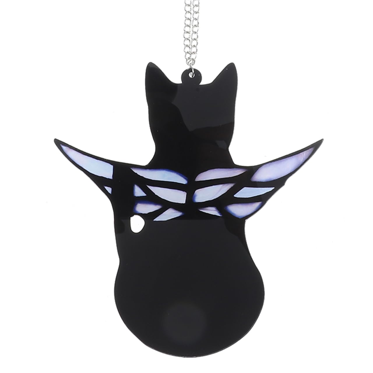 POPETPOP Angel Wings Pendant Acrylic Cat Memorial Hanging Ornament for Garden Window Party Decoration 5.91X5.51In