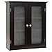 Best Choice Products Bathroom Wooden Wall Mounted Medicine Cabinet Organization Storage Space Saver w/ 3 Shelves, Tempered Glass Double Doors, Double Plated Knobs, Espresso Brown