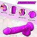 9.5 Inch Realistic Dildo, Dual Density Liquid Silicone Lifelike Penis with Strong Suction Cup for Hands-Free Play Flexible Cock Harness Strap-on Compatible Sex Toys for Vaginal and Anal Play (Purple)