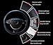 Rueesh Leather Car Steering Wheel Cover - Heavy Duty, Thick, Durable, Elegant, No Smell, Universal 15 Inch Steering Cover, Anti-slip Embossing Pattern A, Black with Blue Line