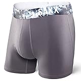 Saxx Mens Fiesta Boxers Underwear Large Heather Black Palm