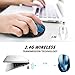 Wireless Mouse, 2.4G 2400DPI Ergonomics Cordless Mouse with USB Receiver, Finger Rest, 5 Adjustable DPI Levels, Mobile USB Mice for Chromebook Notebook MacBook Laptop Computer PC, Blue (D-09)