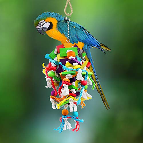 AK KYC Parrot Chewing Toys Extra Large Wooden Blocks Nibbling Keeps